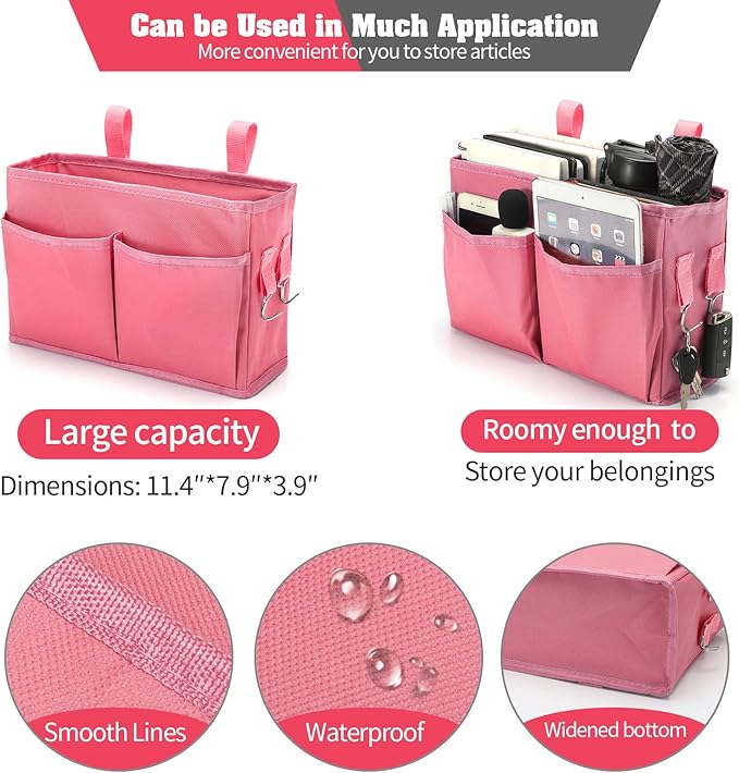 Bseash Bunk Bed Organizer, Bedside Caddy Hanging Bed Organizer Storage Bag - Image 3