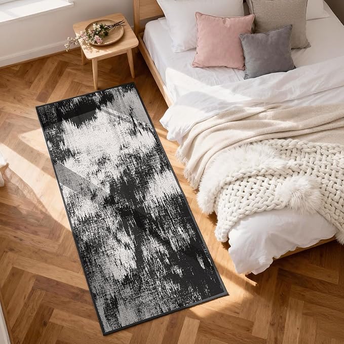 3x8 Hallway Washable Runner Rug: Extra Long Kitchen Runner Non Slip Abstract - Image 4