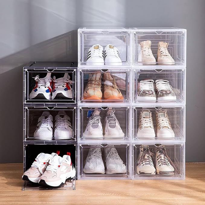 Attelite Shoe Box Organizer, Stackable Plastic Shoe Box - Image 6
