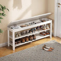 Shoe Rack Bench Seat Rubberwood 2-Tier Wooden Storage Bench 550lbs Compact by IUNVR