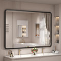 44x30 Inch Black Matte Framed Mirror by GOLOMO