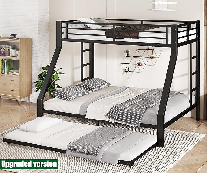 Higher Quality & Stronger Metal Bunk Bed Twin XL Over Queen Size Bunkbed Frame - Image 9