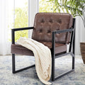 COLAMY Mid Century Modern Accent Chair, Comfy Living Room Chairs, Faux Leather by COLAMYHOME