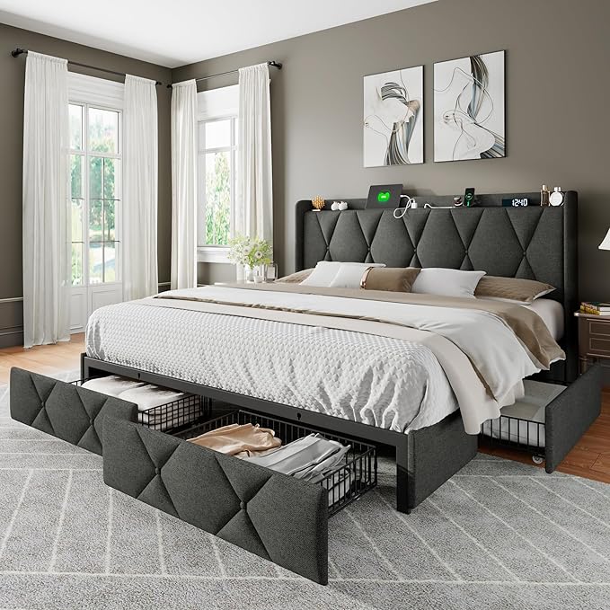 Feonase King Size Bed Frame by FEONASE