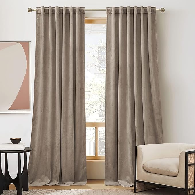 RYB Home Taupe Door Curtains Velvet by RYBHOME