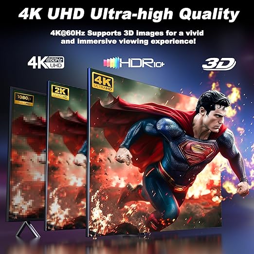 HDMI Switch 4 in 1 Out 4K@60Hz, 4 Ports HDMI Switcher Splitter Selector - Image 5