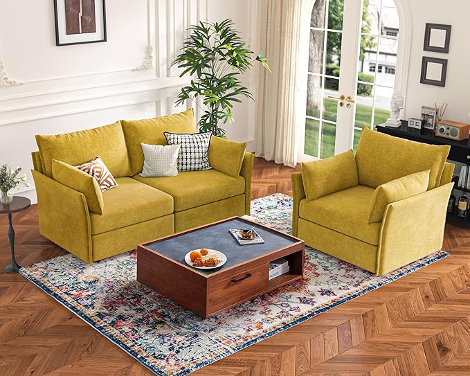 ABCASA 135.5" Oversized Modular Sectional Sofa, L Shaped Convertible Couch - Image 8