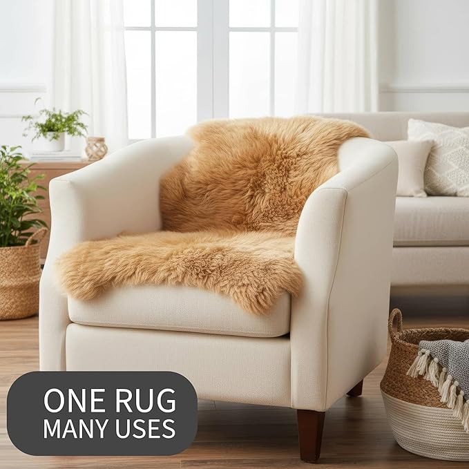 Super Area Rugs Brown Sheepskin Rug - Image 8