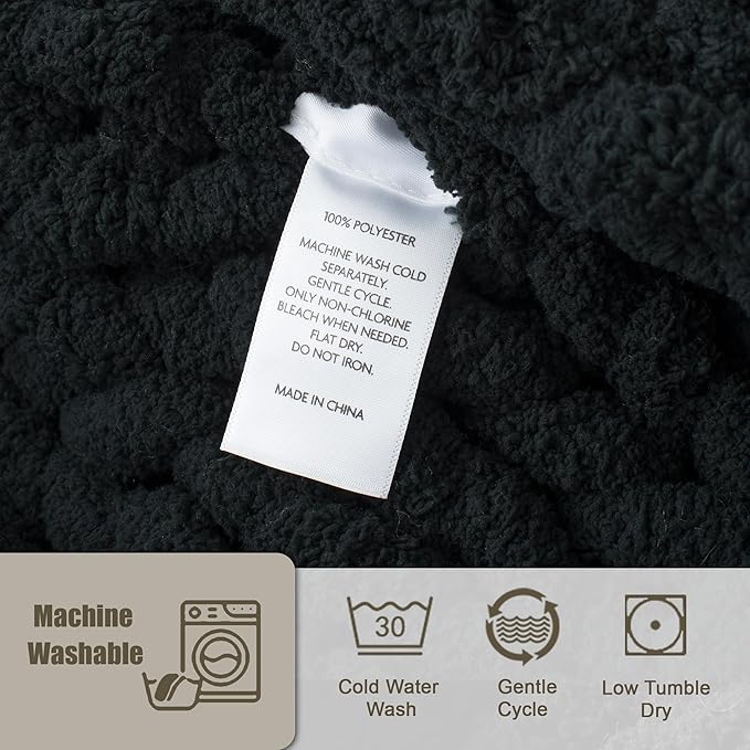 Chunky Knit Throw Blanket 60"X 80", 100% Handmade - Image 5