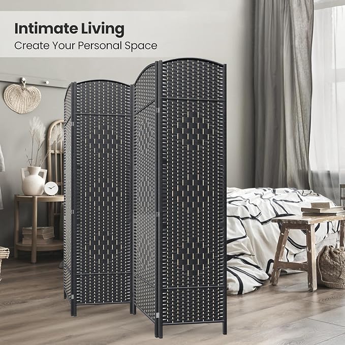 4 Panel Room Divider, 6Ft Folding Privacy Screen, Tall - Image 4