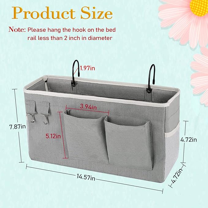 Ozzptuu Bedside Storage Caddy/Bedside Hanging Storage Bag - Image 4