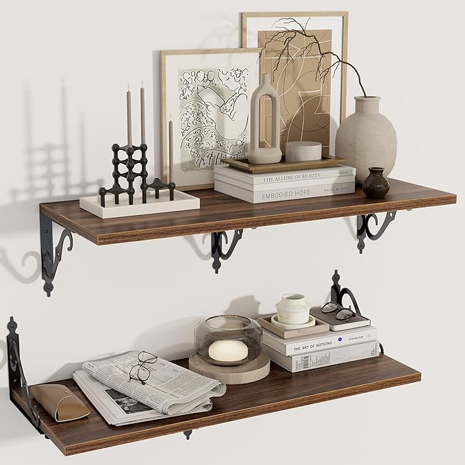 Dreamland Deep Floating Shelves, Wide Display Shelf Wall Mounted by Dreamland