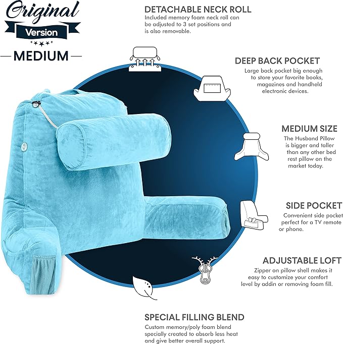 Husband Pillow Medium Carolina Blue, Backrest - Image 5