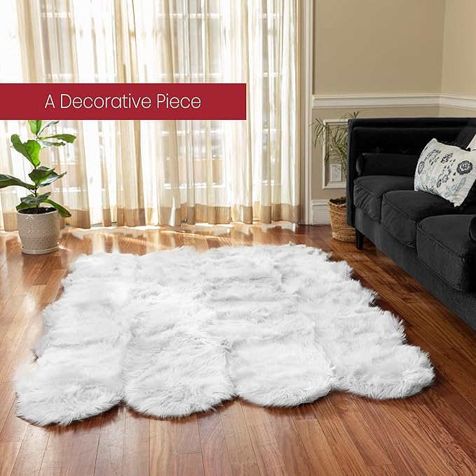 Walk on Me Silky Soft Shaggy Faux Fur Sheepskin Rug - Image 4