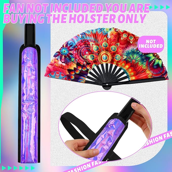 Summer Rave Fan Thigh Holster Rave Fan Holder Folding Hand Pouch Foldable - Image 2