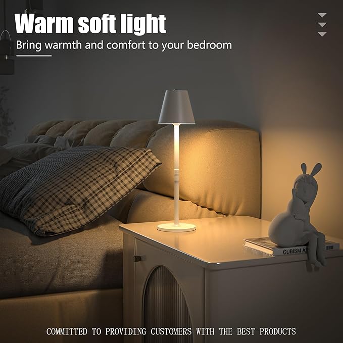 Modern LED Cordless Table Lamp, 4000mAh Rechargeable Battery, 3 Level - Image 7