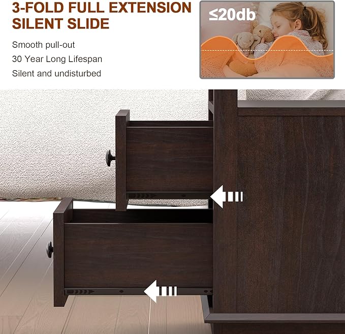 HIFYOBRO Narrow End Table with Flip Top Charging Station Set of 2, Side Table - Image 5