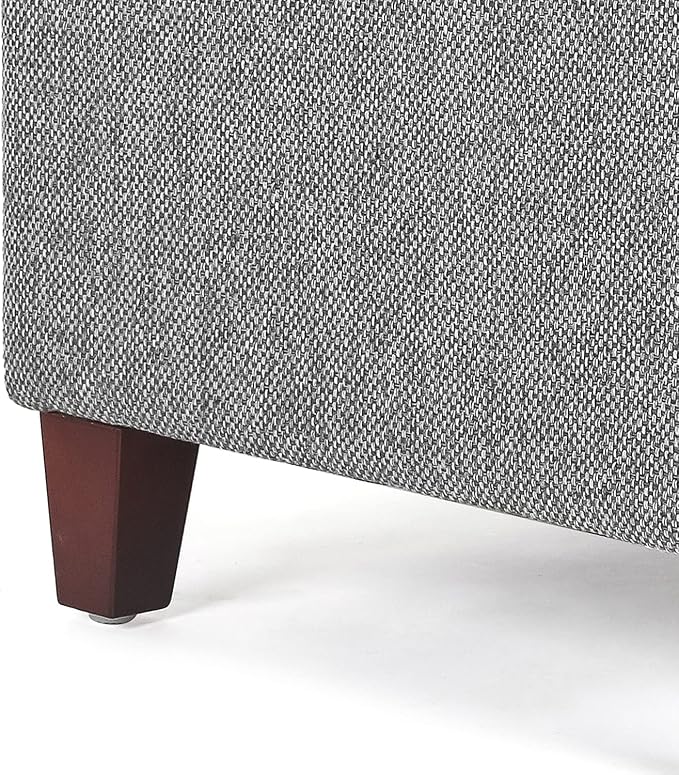 Adeco 17" Square Ottoman with Storage, Small Blue Storage Ottoman Foot Rest - Image 7