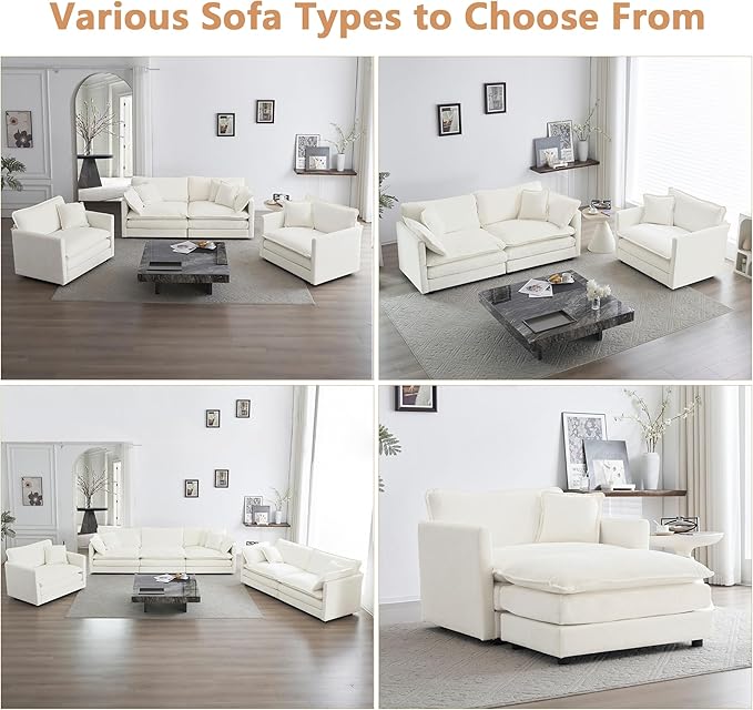 mikibama 41.4 Inch Single Seat Sofa, Chenille Comfy Deep Upholstered Couch - Image 6