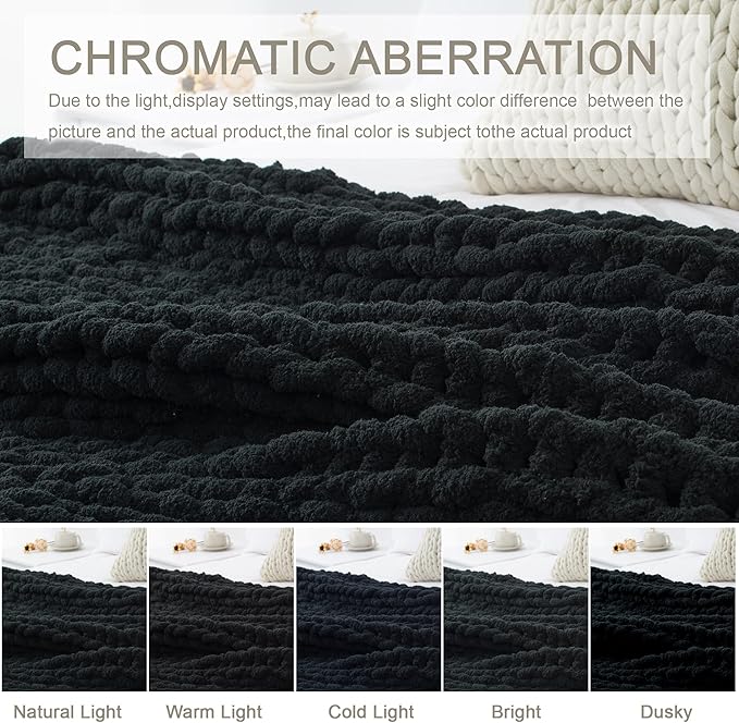 Chunky Knit Throw Blanket 60"X 80", 100% Handmade - Image 6