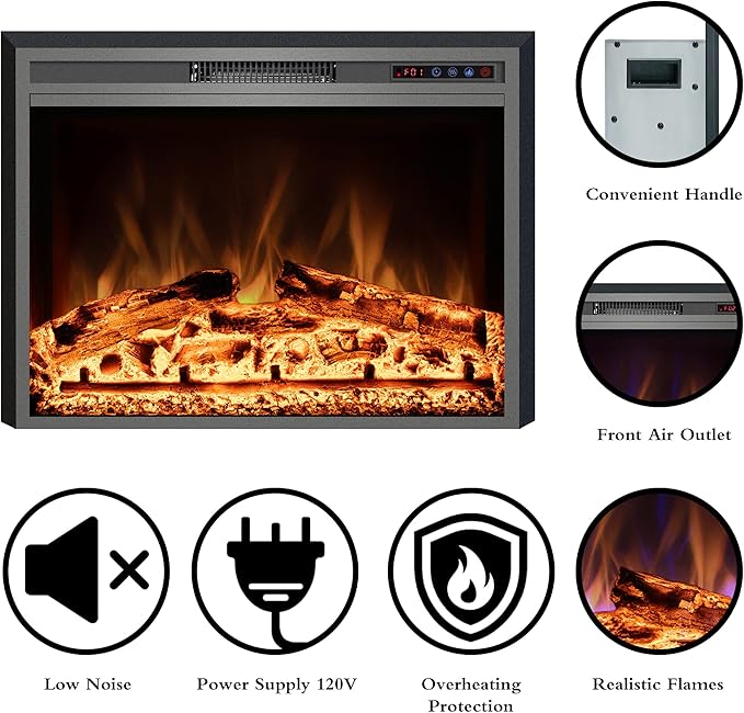 Electric Fireplace, Electric Fireplace Inserts, Recessed Fireplace Heater - Image 4