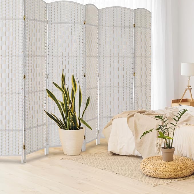 VINGLI 6-Panels Tall Rattan Room Divider, 6 FT Folding Privacy Screen, Indoor - Image 7
