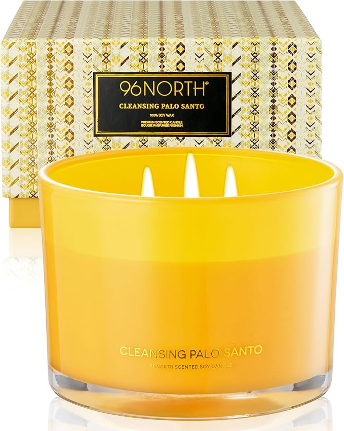 96NORTH Luxury Palo Santo Candle | Large 3 Wick Jar Candle | Up to 50 Hours by 96NORTH%C2%AE