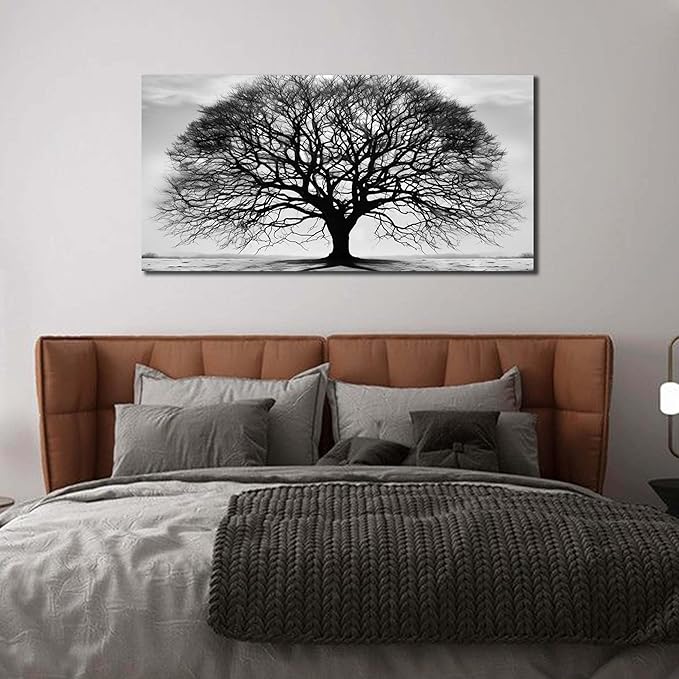 Prepeyssee Tree of Life Wall Art Large Artwork Black and White Wall Art Modern - Image 2