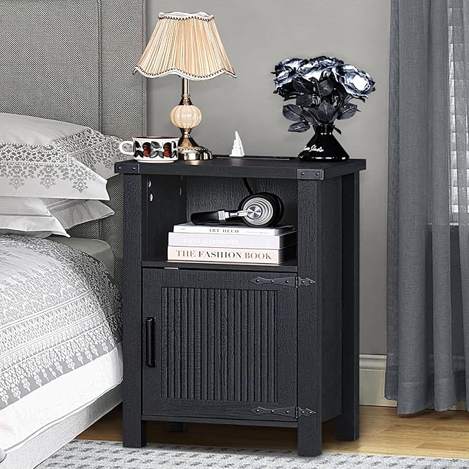 Joaxswe Night Stand, 18 Inch Farmhouse Nightstand - Image 6