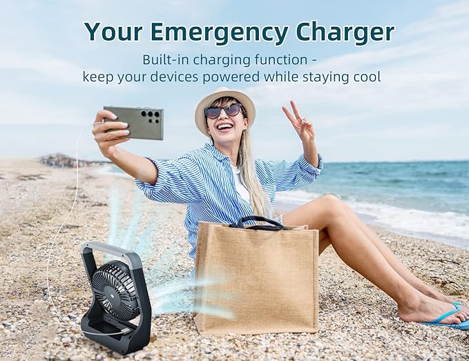 Svinkal Battery Powered Fan, 10000mah Portable Desk Fan - Image 7