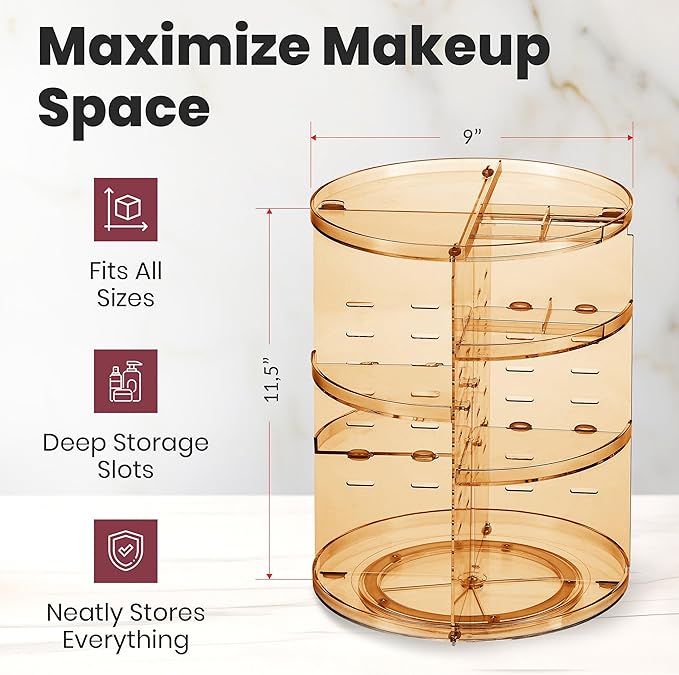 Masirs 360 Rotating Makeup Organizer - Image 2