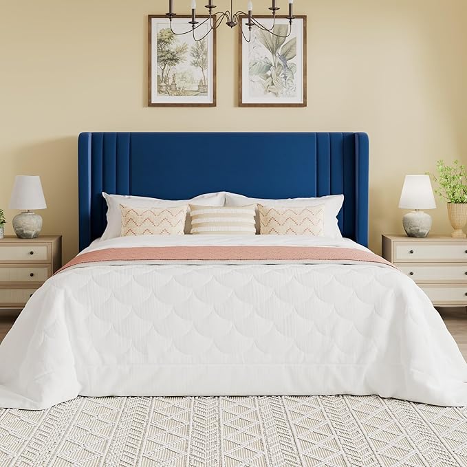 SHA CERLIN Queen Size Velvet Upholstered Platform Bed Frame - Image 3
