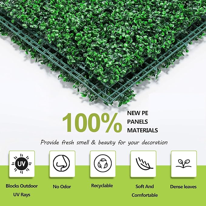 AOKIE 10"X10" Artificial Grass Wall, Party Garden Fence - Image 3