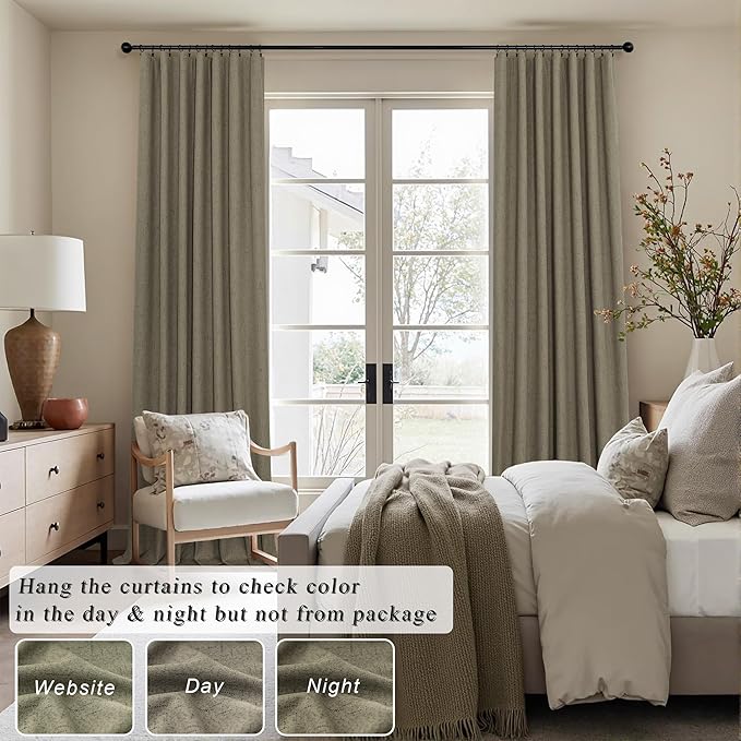 Pitalk 108 Inch Curtains 2 Panel Set Burg Modern Earthy Earth Tone Decorative - Image 2