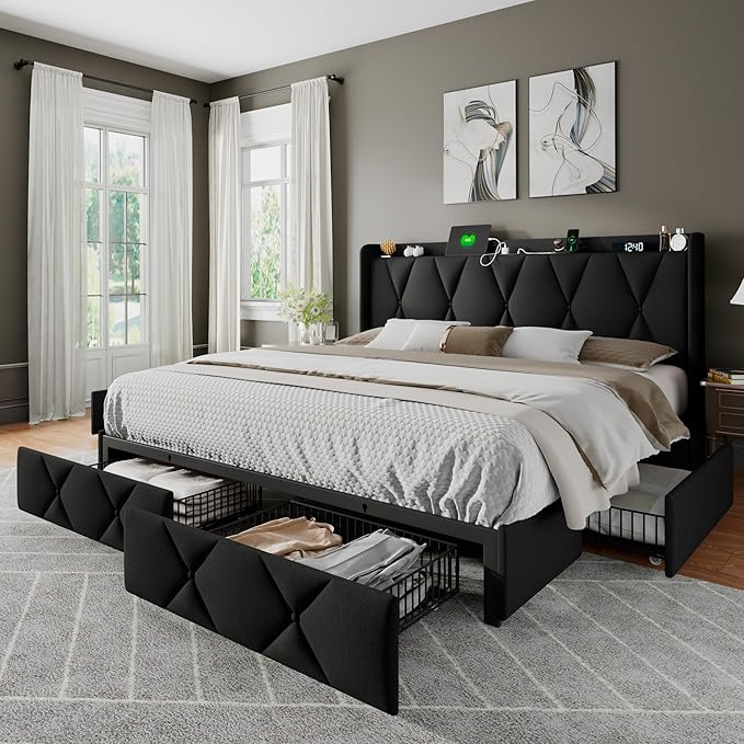 Feonase King Size Bed Frame by FEONASE