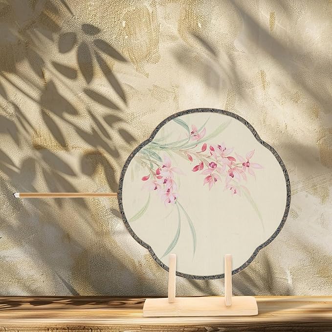 VOSAREA Bamboo Japanese Folding Fan Stand Holder Handheld Fan Display Stand - Image 9