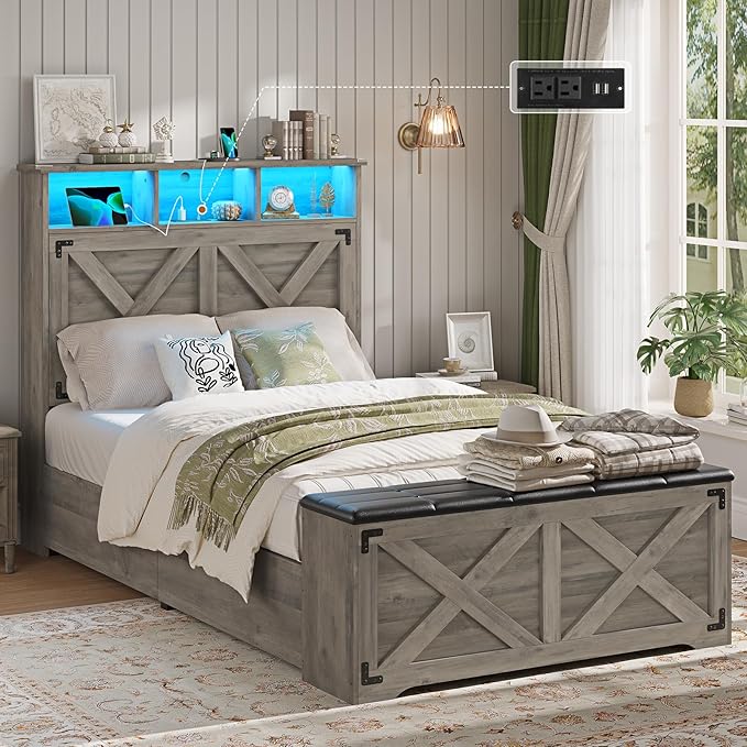 Hasuit Farmhouse Bed Frame Twin Size - Image 3
