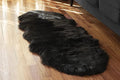 Silky Soft Faux Fur Rug, 2 ft. x 6 ft. Black Fluffy and Shaggy Sheepskin Area by WalkonMe