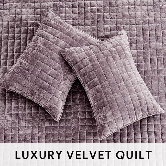 RECYCO Luxury Velvet Quilt Set King Size Bedding Sets, Ultra Soft Velvet - Image 4
