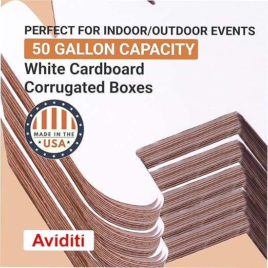Box USA 50 Gallon 18" L x 18" W x 36" H 10-Pack Cardboard Trash Cans and - Image 3