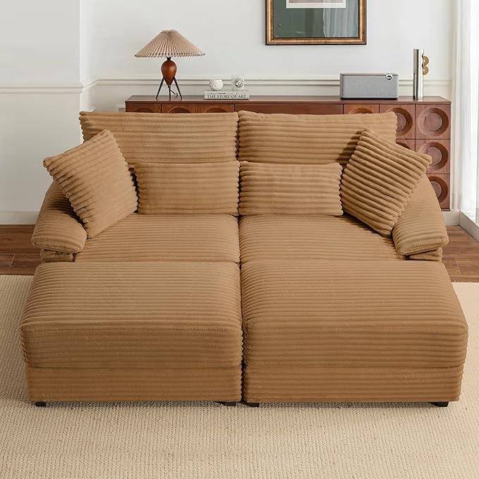 SUNWAVE 74" Double Chaise Lounge Chair Indoor, Oversized Loveseat - Image 7