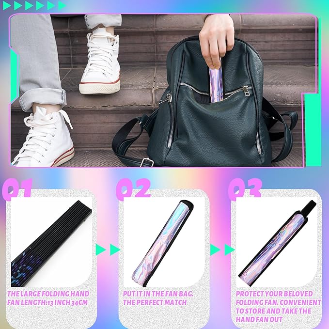 Summer Rave Fan Thigh Holster Rave Fan Holder Folding Hand Pouch Foldable - Image 7