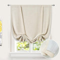 DriftAway Double Layer Linen Blackout Tie Up Curtains Thermal Insulated Fully by DriftAway