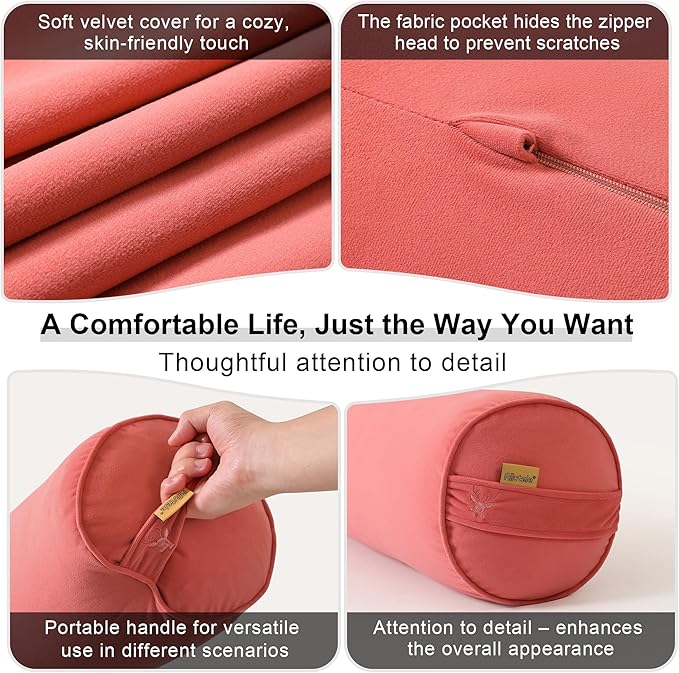 Body Pillow for Adults – Long Bolster Pillow for Bed, Round Cuddle Pillow - Image 5