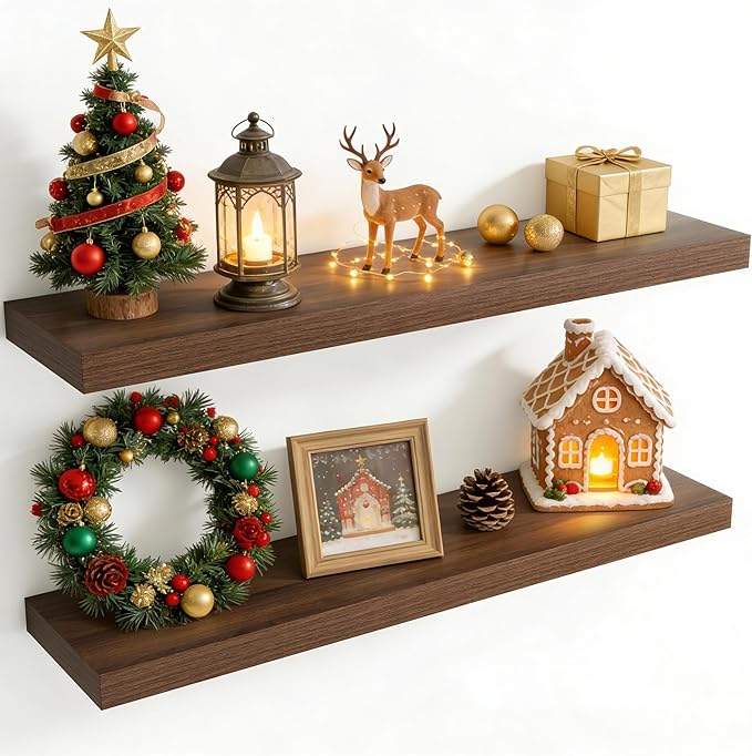 40 Inch Floating Shelves for Wall, 8 Inch Deep Floating Shelf for Storage & by Axeman