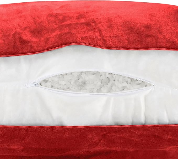 Husband Pillow Red, Original Reading Pillow in Bed Rest Chair, Shredded Memory - Image 7