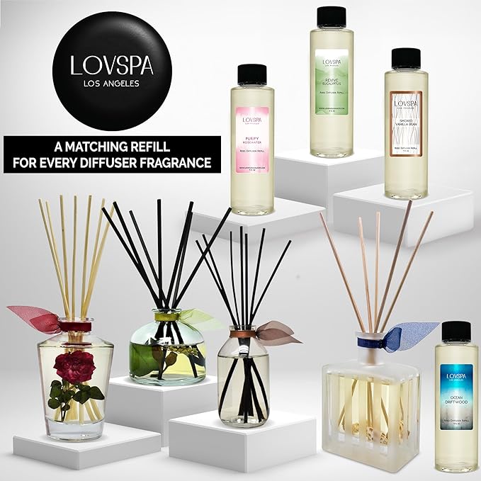 LOVSPA Reed Diffuser Set, Cleanse Eucalytpus Sage Scented Oil Diffuser - Image 4