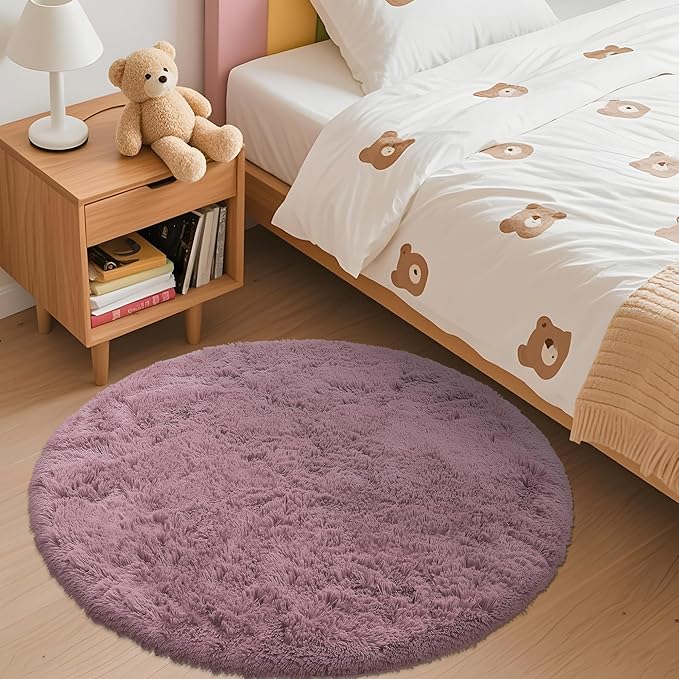 OLANLY Blush Round Rugs for Bedroom - Image 2