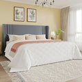 SHA CERLIN King Size Velvet Upholstered Platform Bed Frame by SHACERLIN