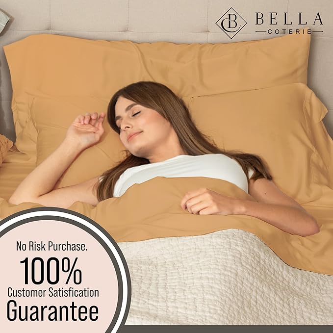Bella Coterie Luxury Bamboo Viscose Split King Size Sheet Set | 2 Fitted Sheets - Image 6